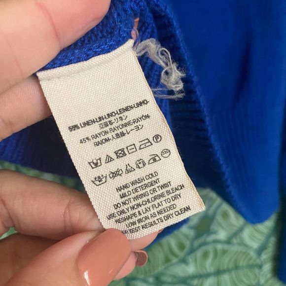 Free People | Mock Turtleneck Pointelle Knit Blue Sweater XS - Picture 6 of 6